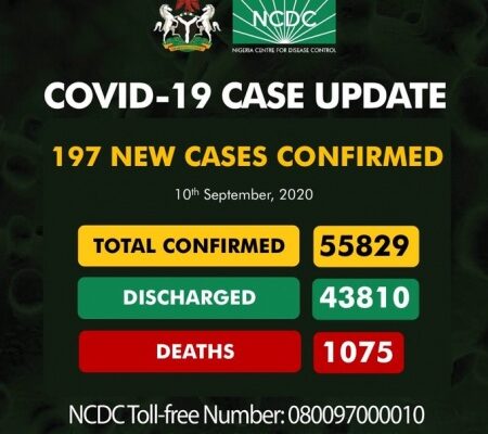 Nigeria reports 197 new COVID-19 cases as recoveries push toward 44,000