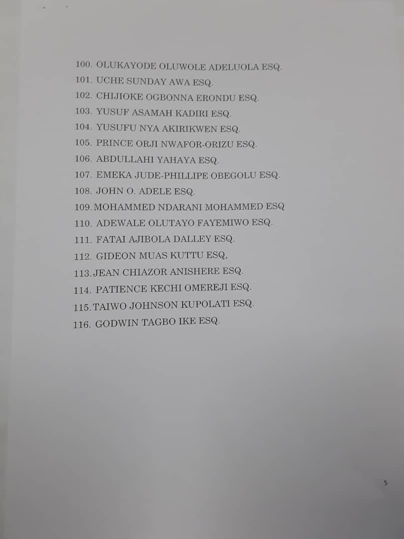 Prof. Owasonoye, Ojukwu, Akaraiwe, Obegolu, Idahosa, Awosika, Olajunju, Osigwe, Yahaya, others shortlisted for SAN rank