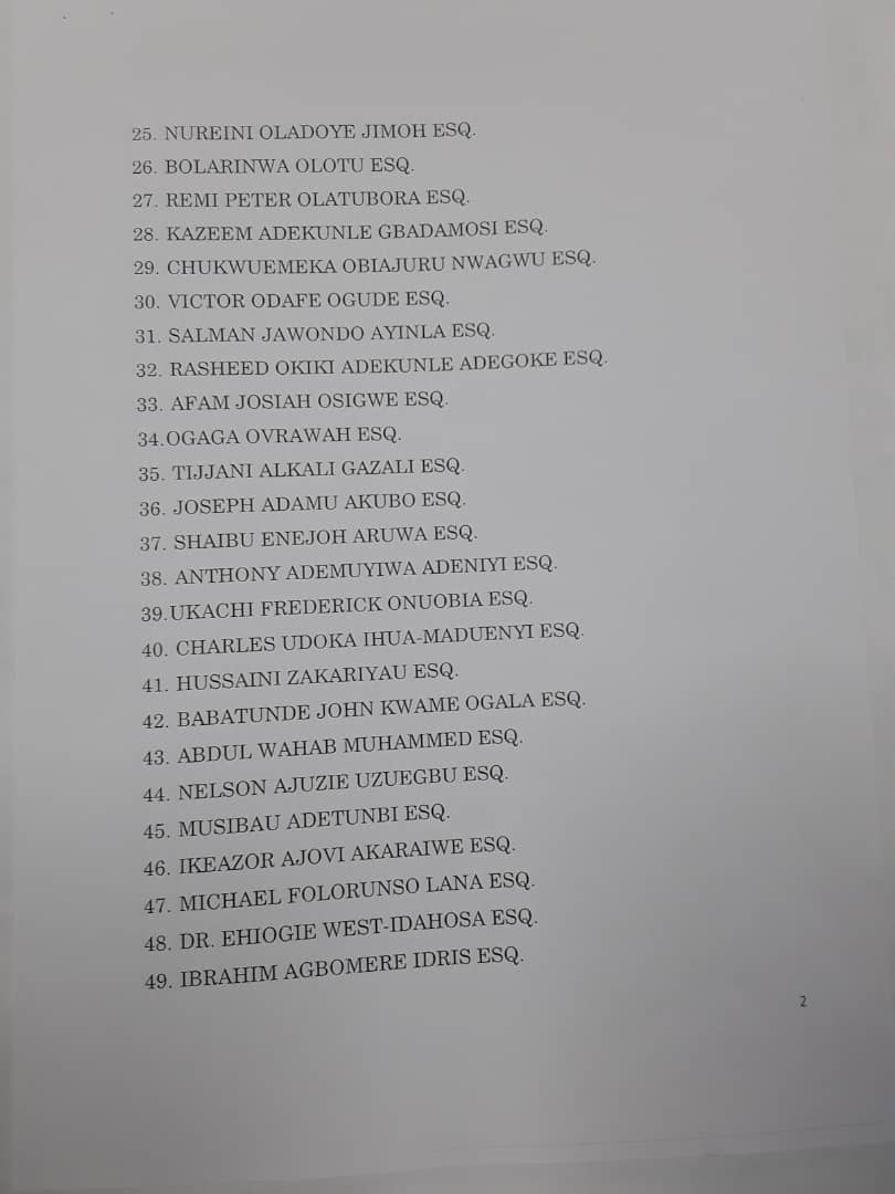 Prof. Owasonoye, Ojukwu, Akaraiwe, Obegolu, Idahosa, Awosika, Olajunju, Osigwe, Yahaya, others shortlisted for SAN rank