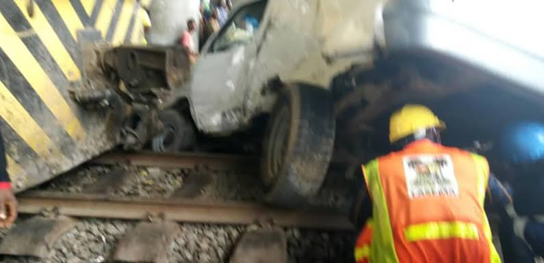 JUST IN: Bus, moving train collide in Oshodi 