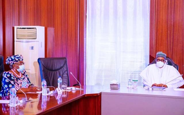 WTO Job: Okonjo-Iweala visits Buhari in Abuja