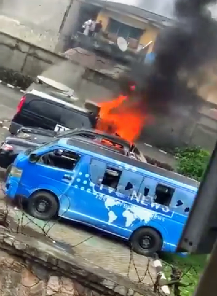 BREAKING: TVC headquarters in Lagos burnt down by thugs