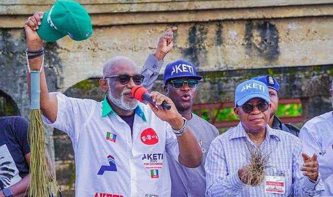BREAKING: Akeredolu re-elected as Ondo Governor, defeats Jegede with 99,000 votes at the governorship election