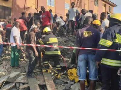 BREAKING: Four dead as building collapses in Lagos