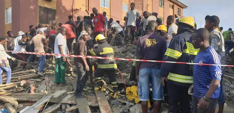BREAKING: Four dead as building collapses in Lagos