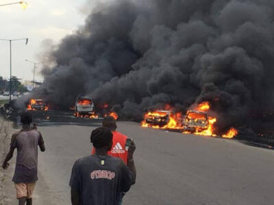 BREAKING: Tanker explosion on Otedola Bridge