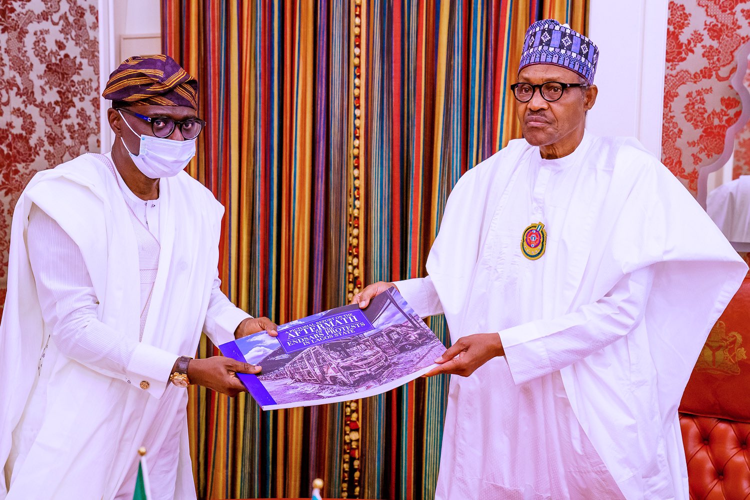 BREAKING: Sanwo-Olu meets Buhari, presents report on ‘Lagos destruction’