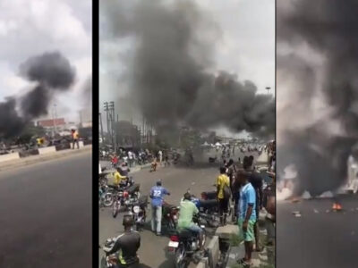 Violence erupts as motorcycle riders clash with Lagos Task Force in Oshodi