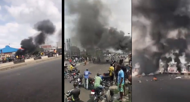 Violence erupts as motorcycle riders clash with Lagos Task Force in Oshodi