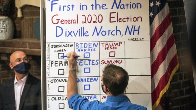 US 2020 Election: Biden wins in Dixville Notch  