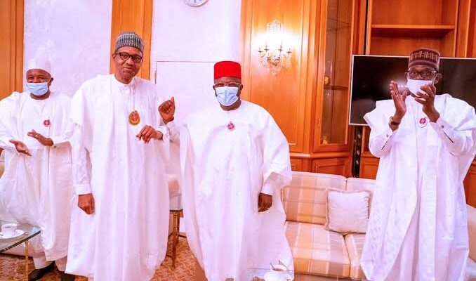 [BREAKING] Defection: Buhari receives Umahi at Aso Villa
