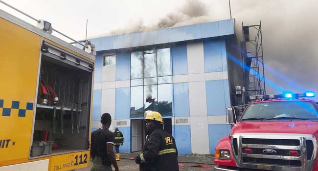 Fire guts building in Ikeja GRA