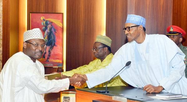 Buhari swears in INEC Chairman, Yakubu, for another 5-year term