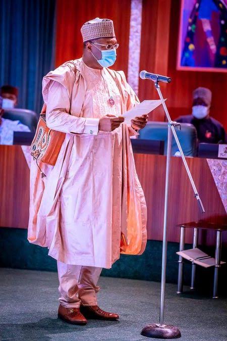 Buhari swears in INEC Chairman, Yakubu, for another 5-year term