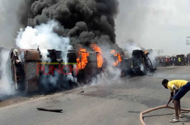 Gridlock as petrol tanker explodes in Ibadan