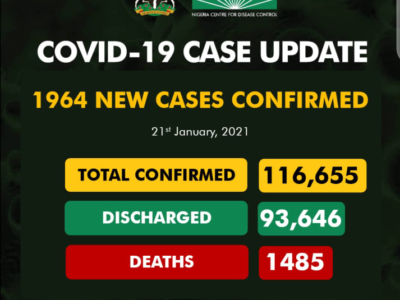 Nigeria reports 1,964 new cases of COVID-19, highest-ever daily figure