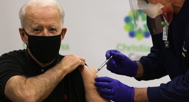 US President-Elect Joe Biden receives second COVID-19 vaccine shot