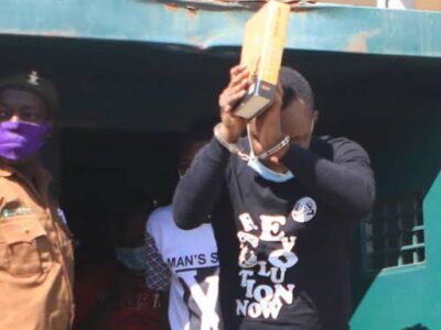 JUST IN: Sowore arrives at court in handcuffs