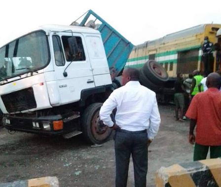 Train collides with truck in Iju-Ishaga, Lagos
