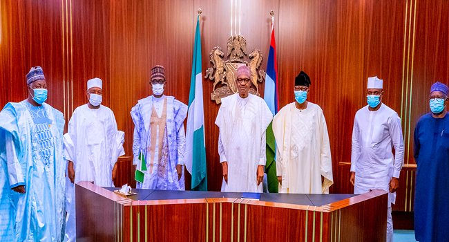 Buhari receives Bankole, Daniel new APC members in Aso Rock