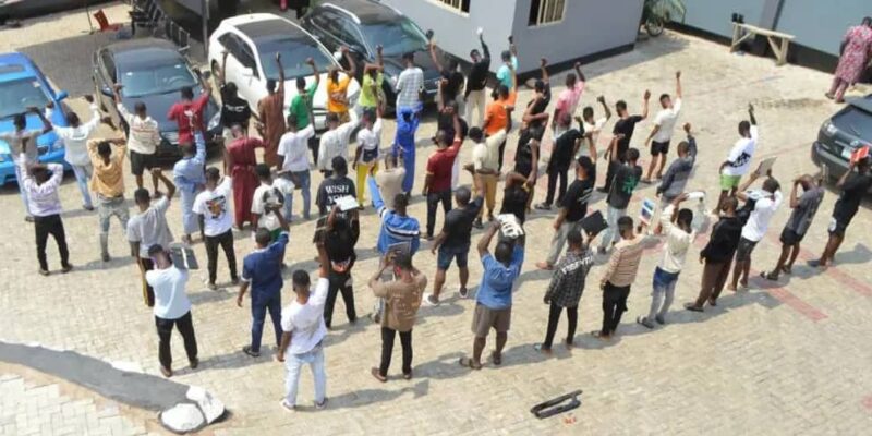 EFCC recovers two pump-action rifles, apprehends 57 suspected internet fraudsters in Ogun