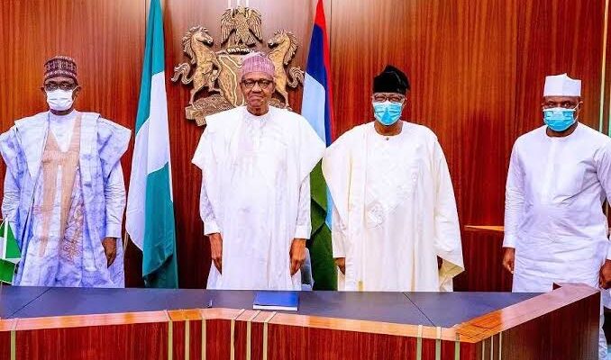 Buhari receives Bankole, Daniel new APC members in Aso Rock