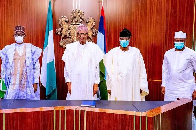 Buhari receives Bankole, Daniel new APC members in Aso Rock