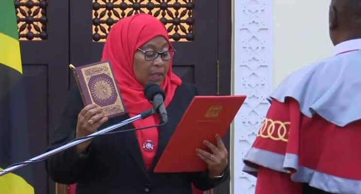 Tanzania swears in first female president after Magufuli’s sudden death