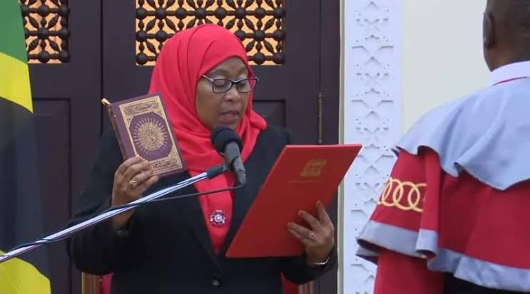 Tanzania swears in first female president after Magufuli’s sudden death