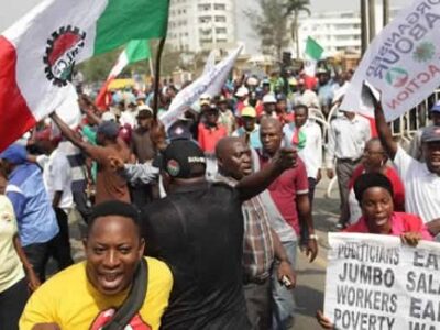 HAPPENING NOW: NLC minimum wage protests in Abuja, Lagos