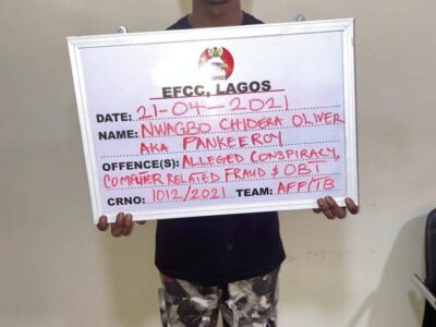 EFCC arrests Instagram comedian, Pankeeroy, 34 others for alleged internet fraud in Lagos