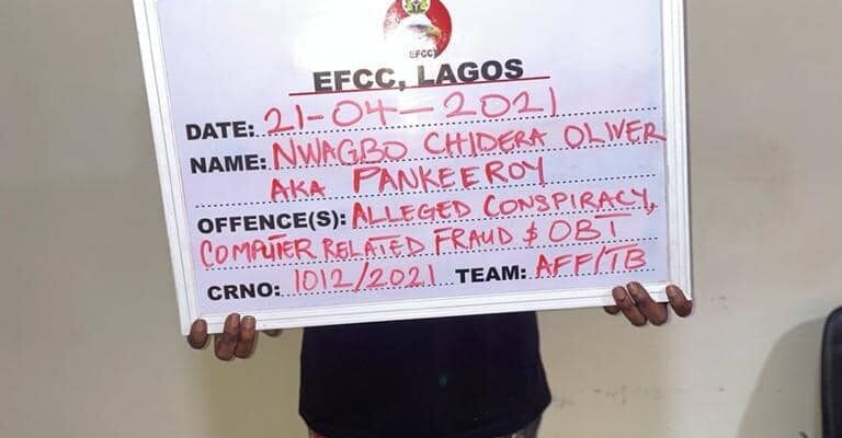 EFCC arrests Instagram comedian, Pankeeroy, 34 others for alleged internet fraud in Lagos