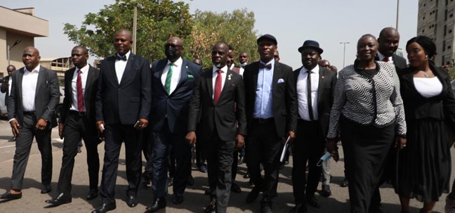 JUST IN: Lawyers March To NASS, As Judiciary Workers Begin Nationwide Protest