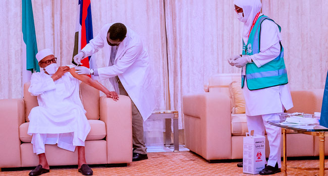 Buhari takes second dose of COVID-19 vaccine