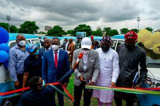 Sanwo-Olu, Governor of Lagos State at the formal launch of the first and last Mile Bus