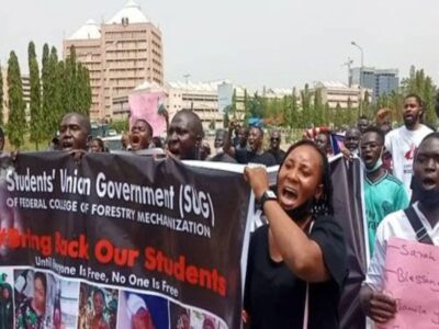 Parents of abducted Kaduna students protest at National Assembly