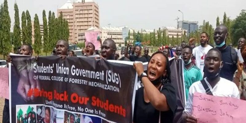 Parents of abducted Kaduna students protest at National Assembly