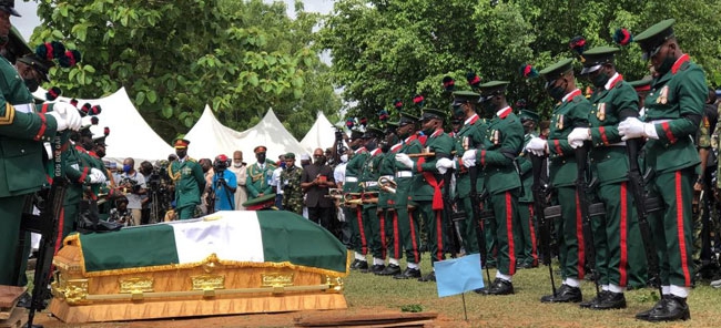 Flags at half-mast at military cemetery as guards of honour perform 21-Gun salute for late COAS Attahiru