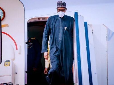 BREAKING: Buhari returns from France