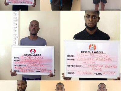 EFCC nabs Yahoo Boy, seven others in Lagos estate 