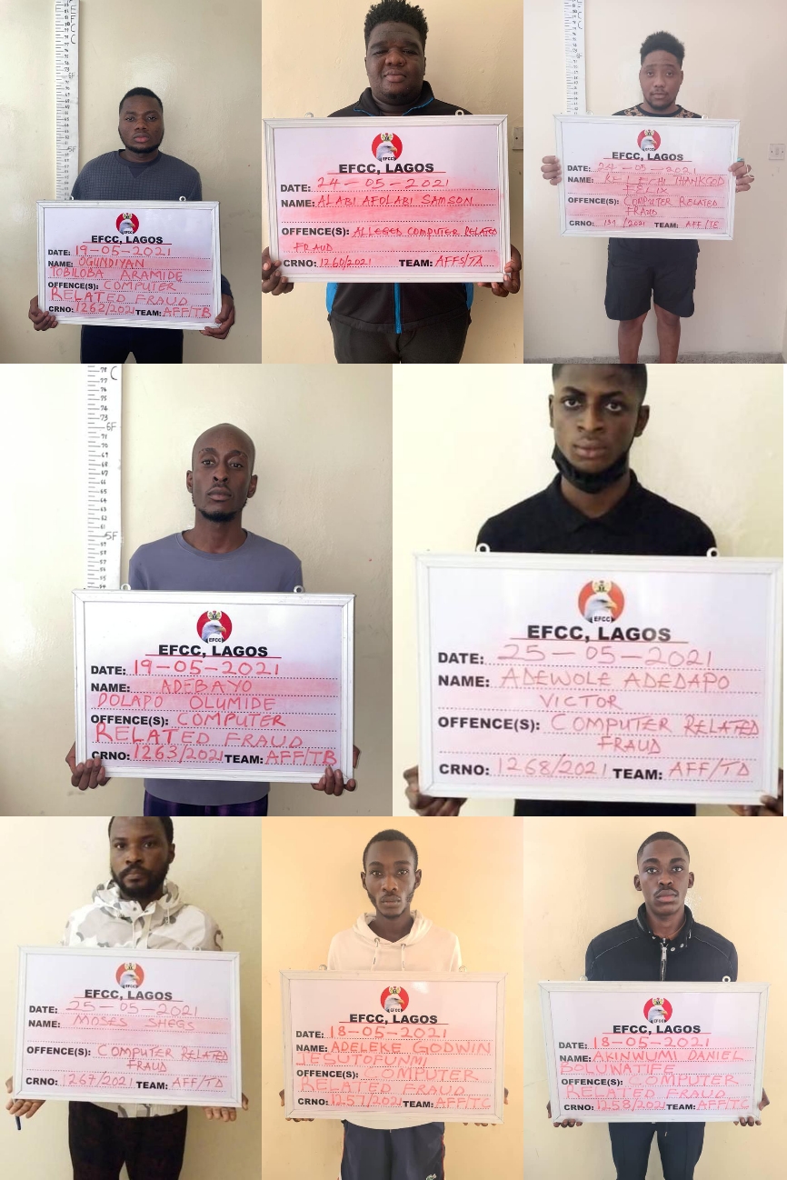 EFCC nabs Yahoo Boy, seven others in Lagos estate 