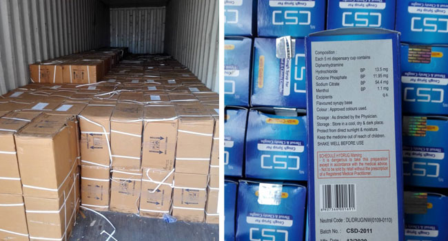 NDLEA intercepts 100,000 bottles of codeine syrup at Onne Port