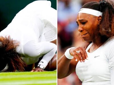 Serena Williams retires in tears from Wimbledon