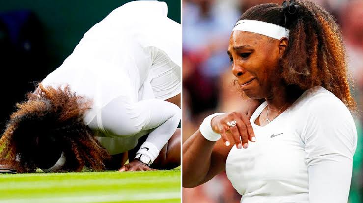 Serena Williams retires in tears from Wimbledon