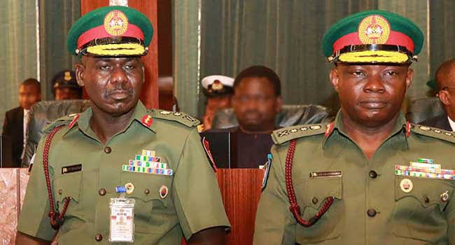 Ex-Service chiefs Buratai, Olonisakin get letters of credence