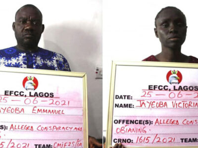 EFCC arrests couple over alleged N935m ponzi scheme in Lagos
