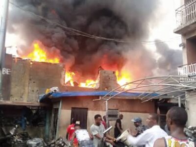 BREAKING: Fire guts shops at Ladipo Market, Lagos