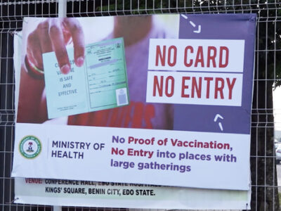COVID-19: Edo Govt workers without vaccination cards barred from offices