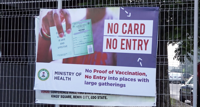 COVID-19: Edo Govt workers without vaccination cards barred from offices