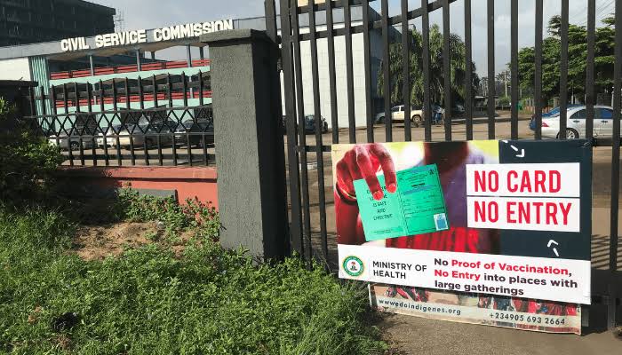 COVID-19: Edo Govt workers without vaccination cards barred from offices